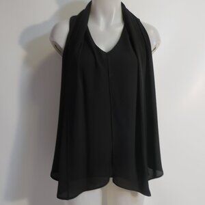 Womens Ferrache Black Sleeveless Tunic Blouse Tank Top S